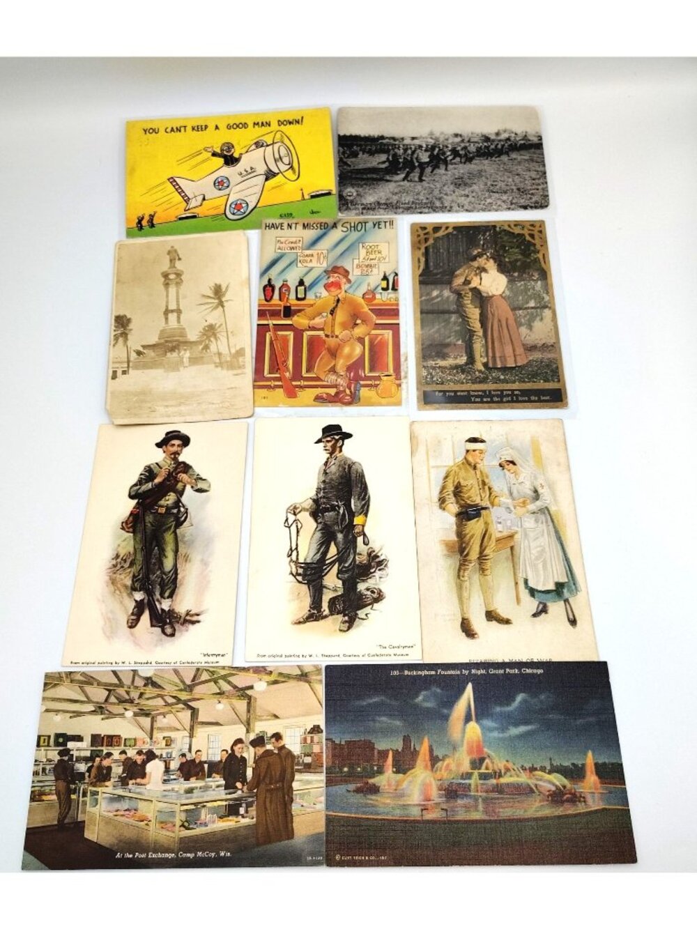 Vintage Postcard Lot Posted Comic Military Chicago RPPC Ephemera Mixed
